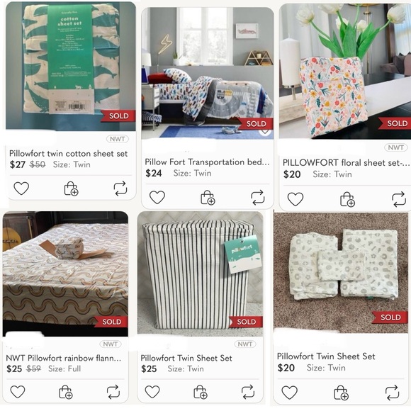 Pillow Fort 3 piece twin sheet set strawberries pink white aqua yellow red EUC - Picture 9 of 9